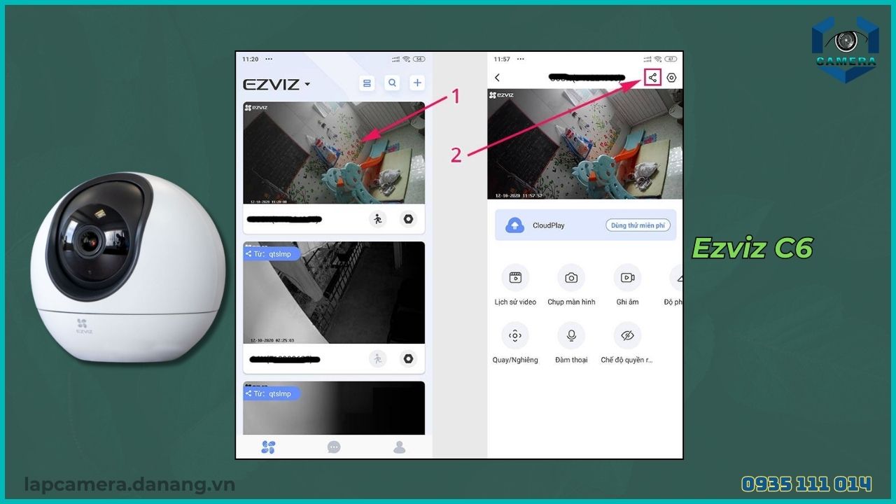 Cách chia sẻ camera Ezviz C6 cho điện thoại khác (6)