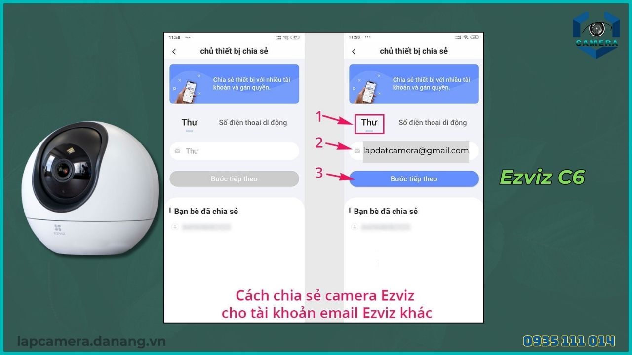 Cách chia sẻ camera Ezviz C6 cho điện thoại khác (7)