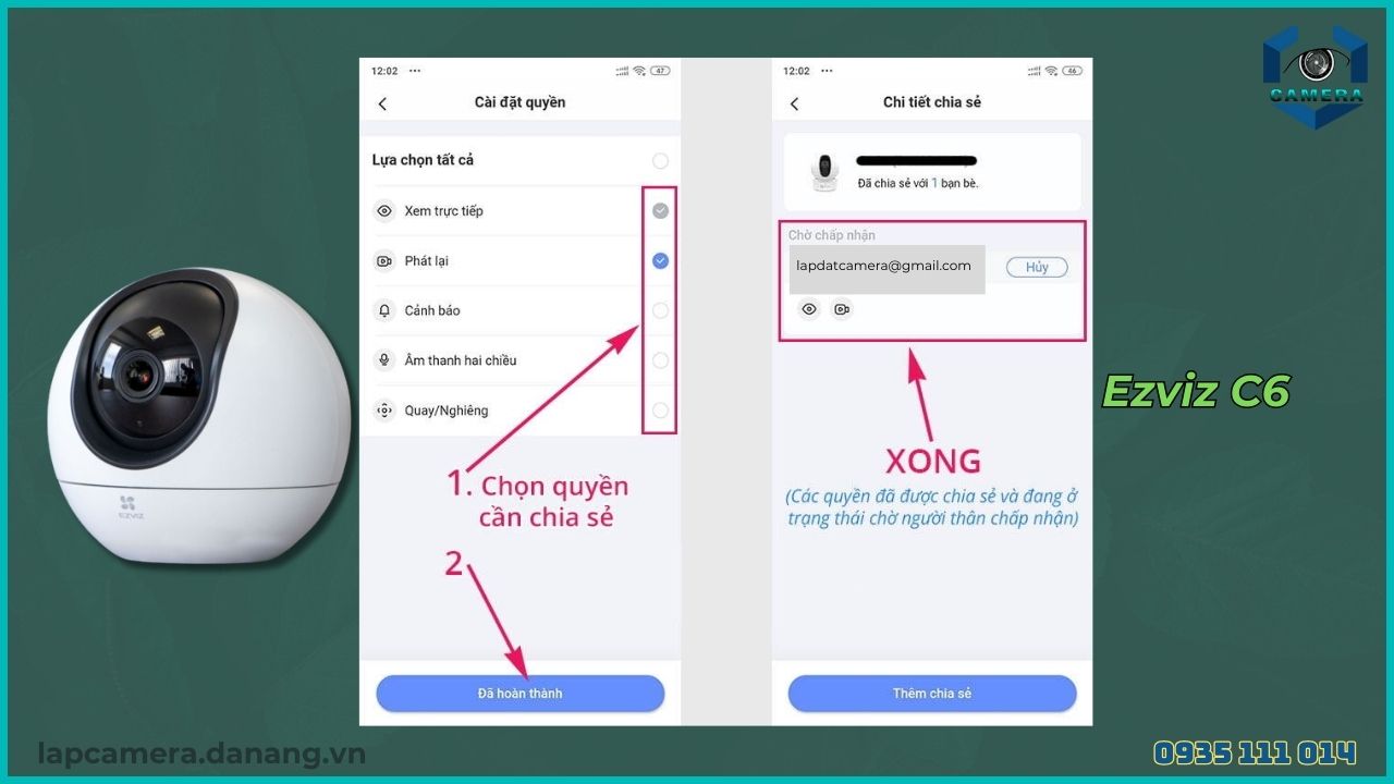 Cách chia sẻ camera Ezviz C6 cho điện thoại khác (8)