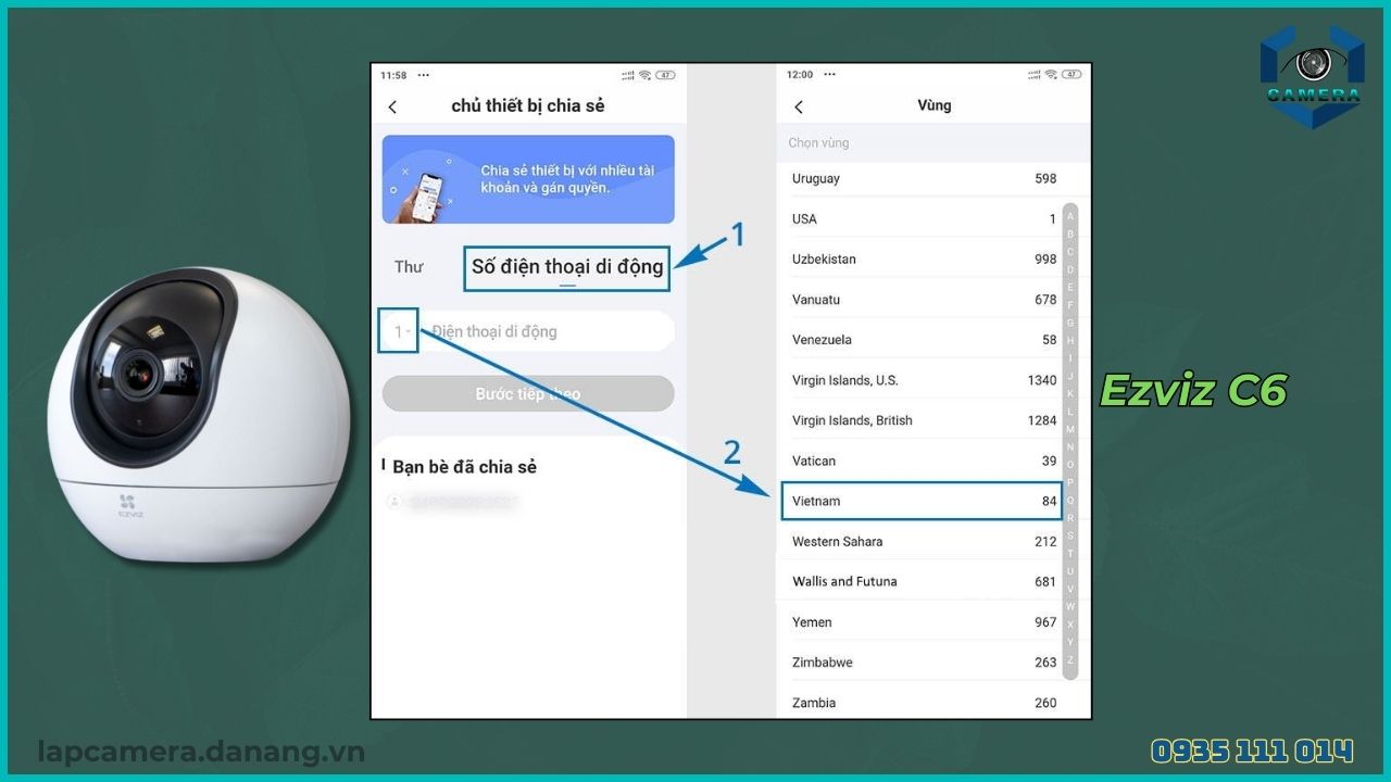 Cách chia sẻ camera Ezviz C6 cho điện thoại khác (9)