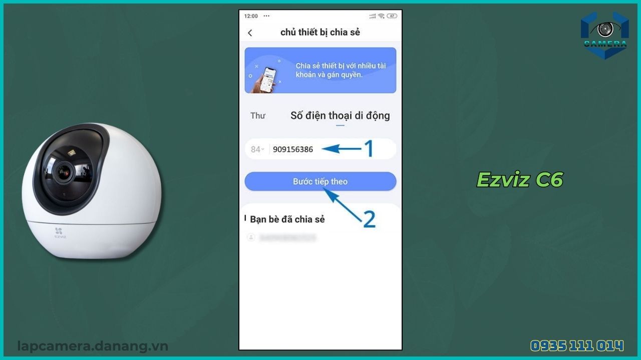 Cách chia sẻ camera Ezviz C6 cho điện thoại khác (10)