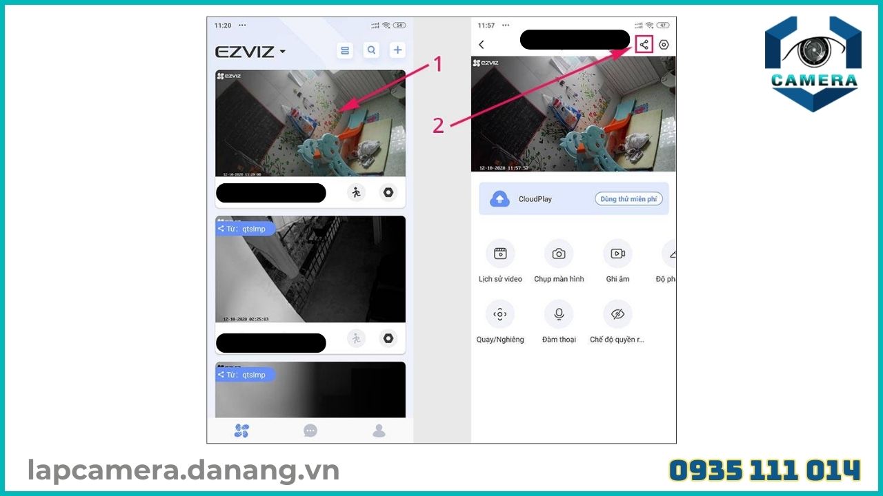 Cách chia sẻ camera Ezviz CS C1C - B cho người khác (2)