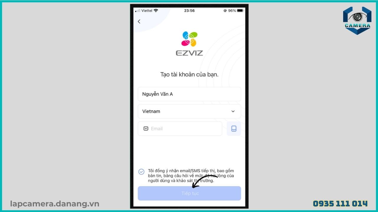 Cách chia sẻ camera Ezviz TY1 cho điện thoại khác (2)