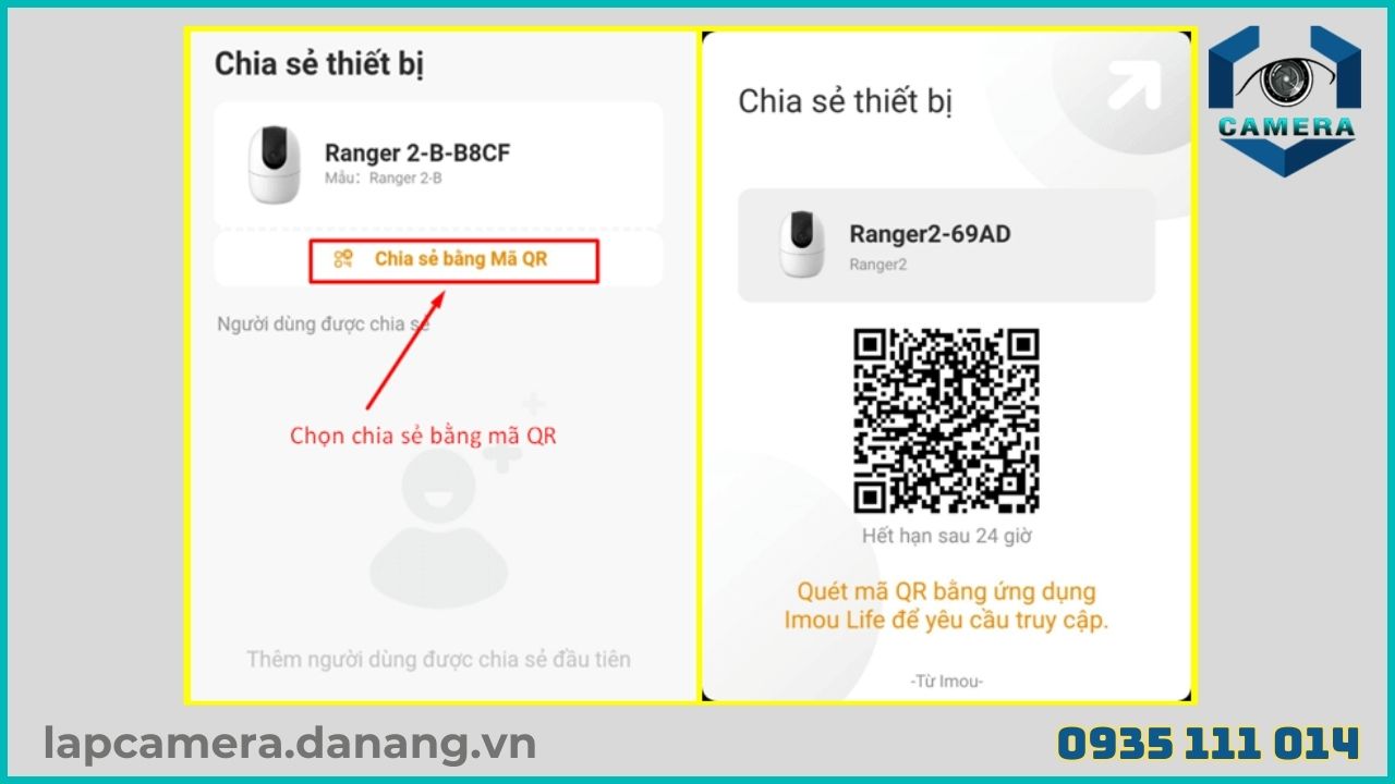 Cách chia sẻ camera IMOU IPC – C22SP cho điện thoại khác (1)