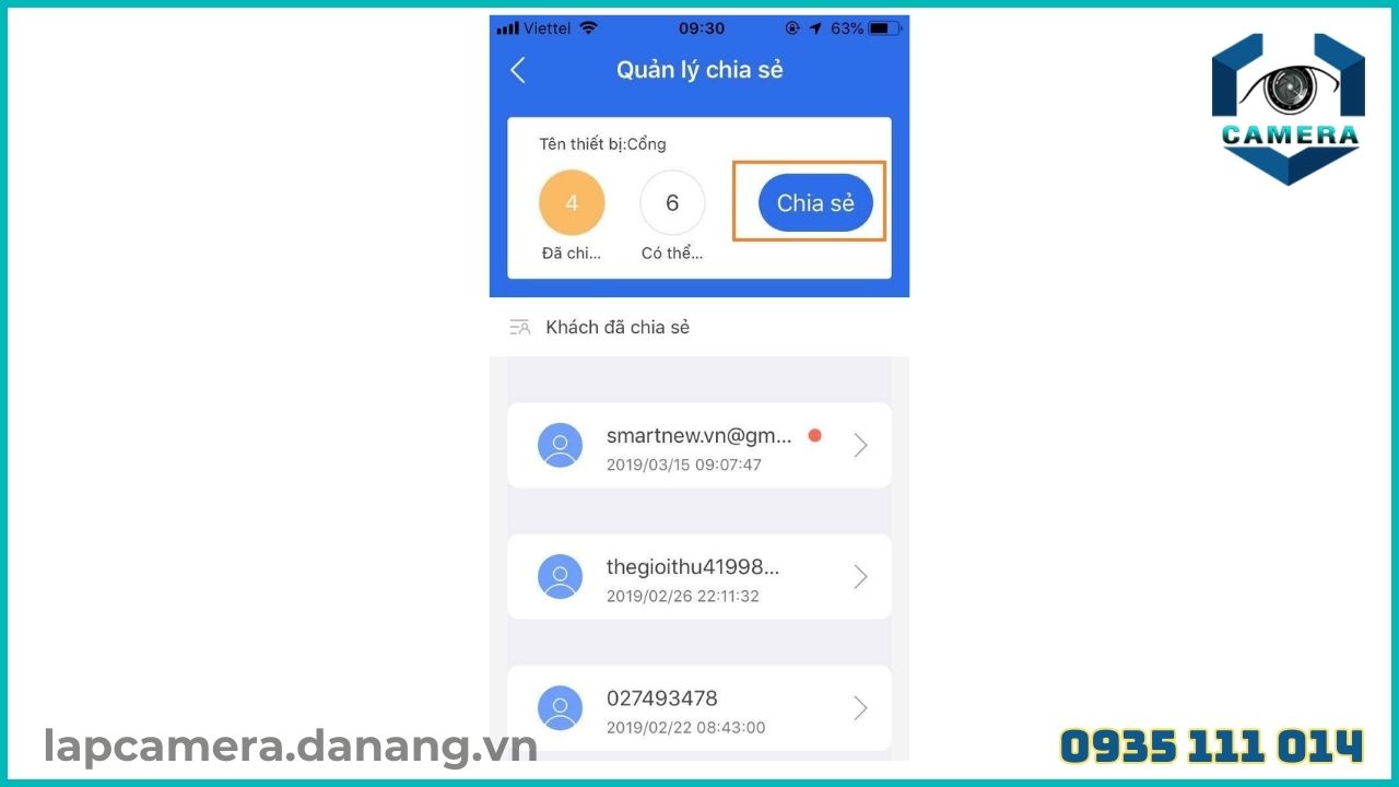 Cách chia sẻ camera Yoosee C5 1080P cho điện thoại khác (2)
