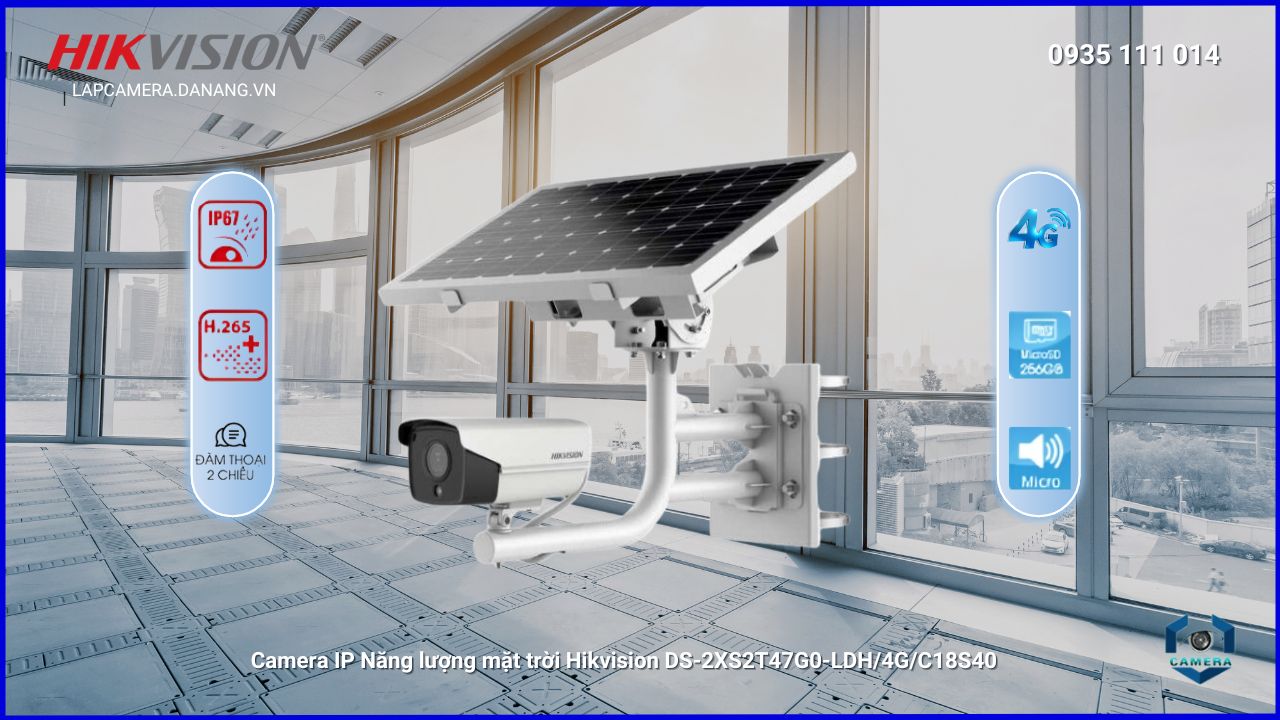 Camera IP Năng lượng mặt trời Hikvision DS-2XS2T47G0-LDH4GC18S40 tại Skytech
